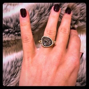 Gold Metal Drusy Ring